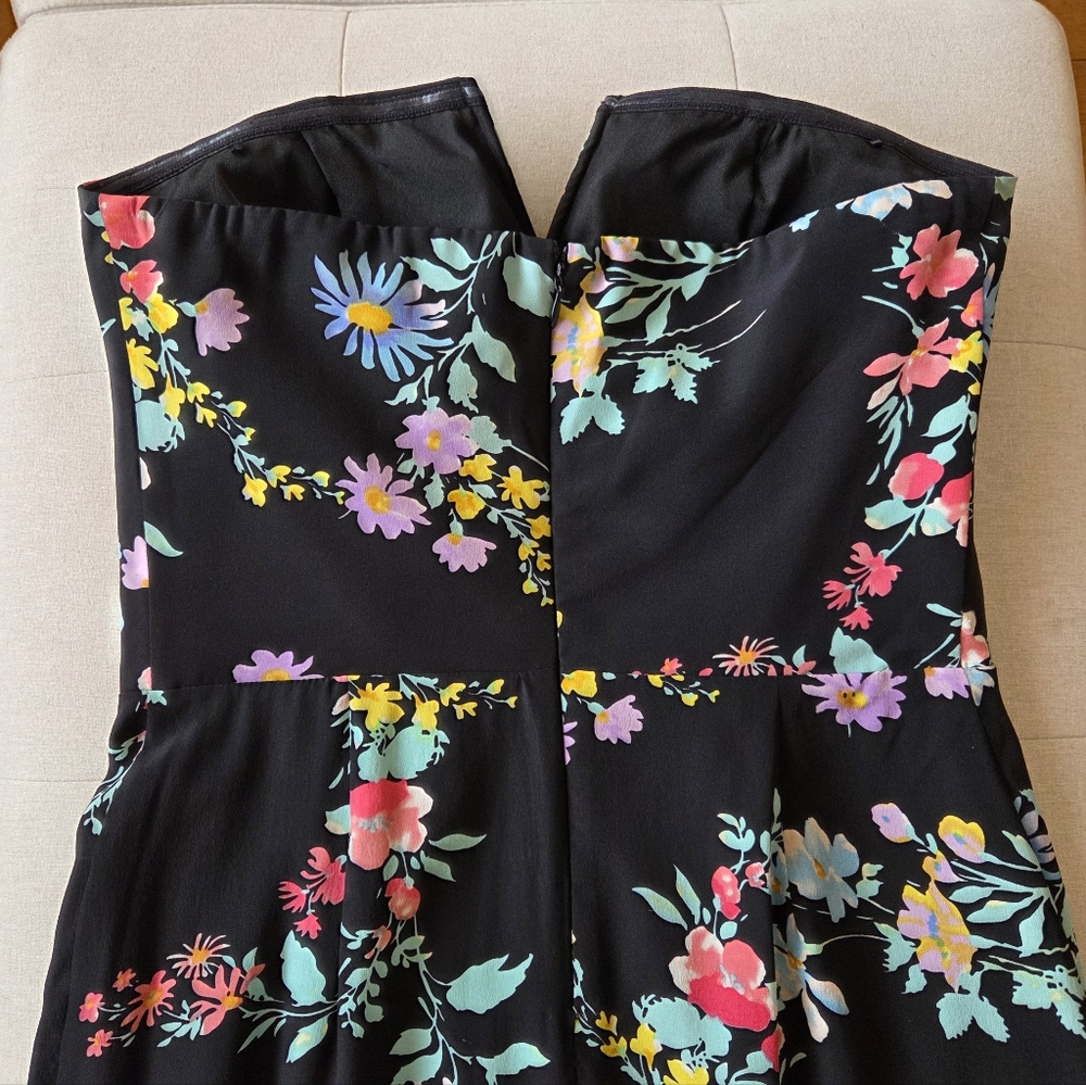 Yumi Kim Silk Date Night Strapless Black Mini Cocktail Dress Sz M Wedding Guest - Picture 5 of 16